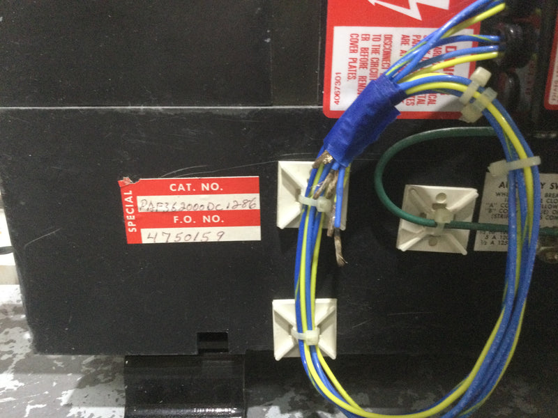 Square D PAF362000DC1286 2000A DC Circuit Breaker w/Aux PA11286 250Vac 11 Amp