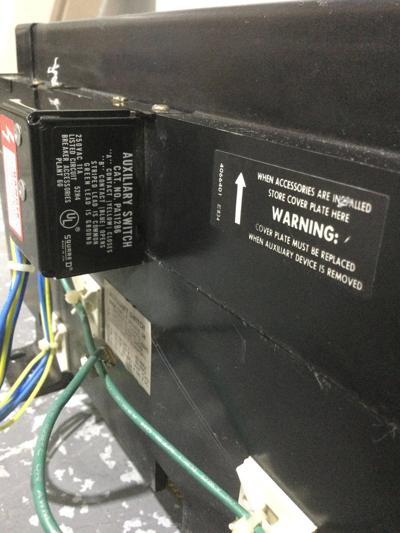 Square D PAF362000DC1286 2000A DC Circuit Breaker w/Aux PA11286 250Vac 11 Amp