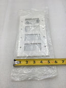 Leviton PJ264-W 4 Gang Thermoplastic Decora Style Device Plate in White