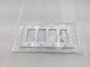 Leviton 80412-NW 4 Gang Thermoplastic Decora Style Device Plate in White