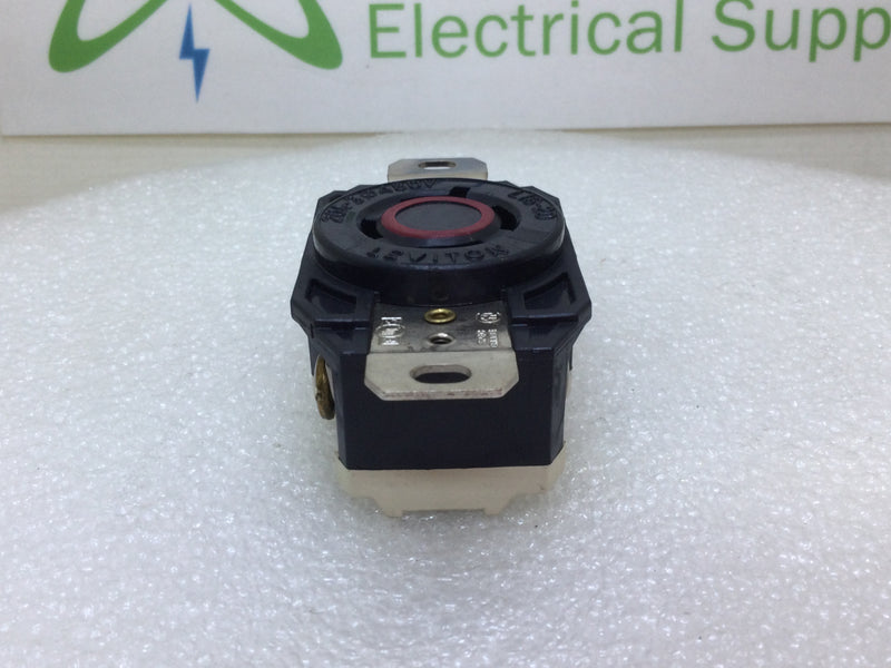 Leviton L16-20 20 Amp 480V Flush Mounting Lock Receptacle
