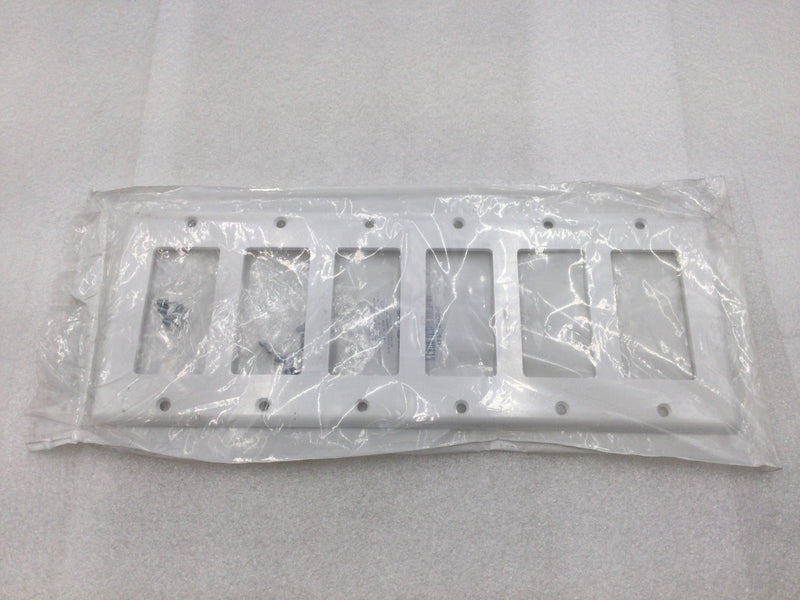 Leviton 005-80436-W 6 Gang Decora Wall Device Plate in White