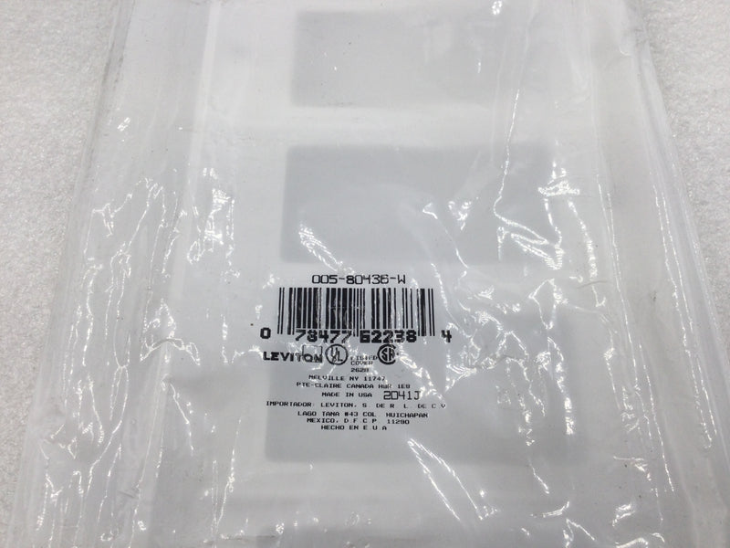 Leviton 005-80436-W 6 Gang Decora Wall Device Plate in White