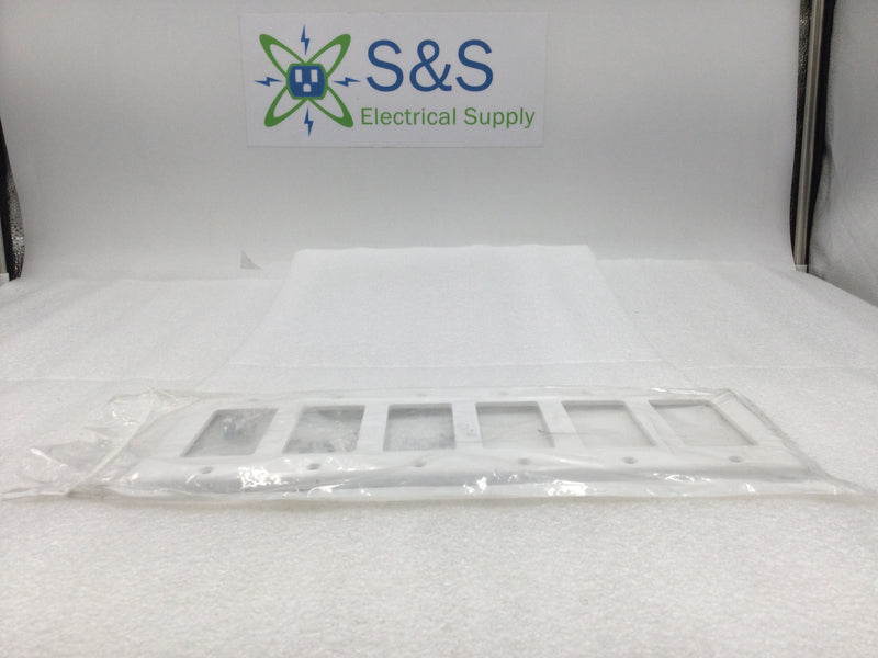 Leviton 005-80436-W 6 Gang Decora Wall Device Plate in White