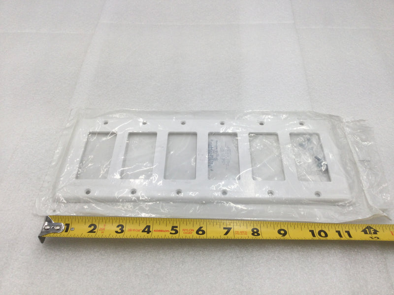 Leviton 005-80436-W 6 Gang Decora Wall Device Plate in White