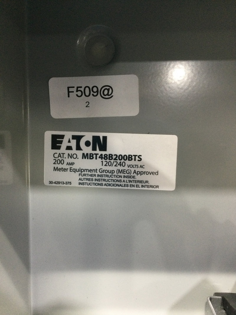 Eaton MBT48B200BTS 200 Amp 4 Space 120/240V Type BR Outdoor Meter Breaker Panel
