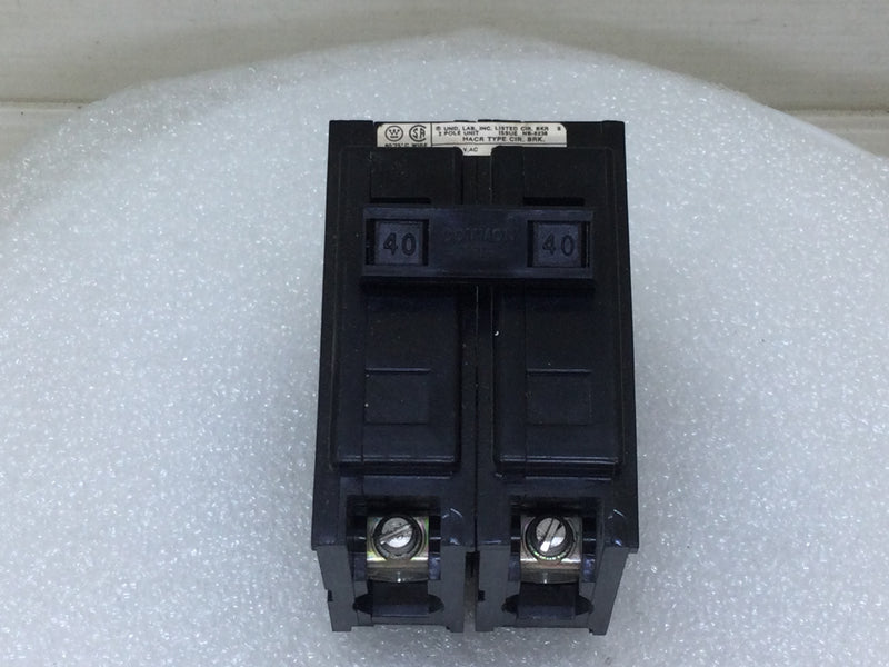 Westinghouse BA2040 40 Amp 2 Pole 120/240V Bolt on Circuit Breaker BAB2040