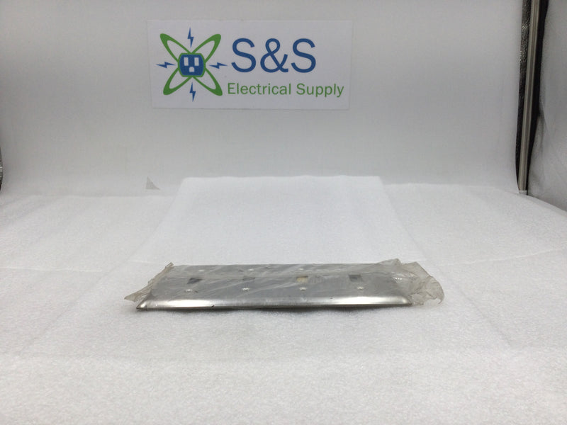 Pass & Seymour SS4 4 Gang Stainless Steel Toggle Switch Plate 8" X 4.5"