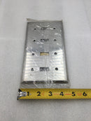 Pass & Seymour SS4 4 Gang Stainless Steel Toggle Switch Plate 8" X 4.5"