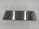Hubbell SS6 6 Gang Stainless Steel Toggle Switch Plate 12" X 4.5"