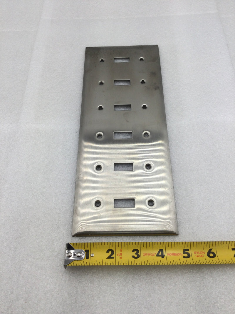 Hubbell SS6 6 Gang Stainless Steel Toggle Switch Plate 12" X 4.5"