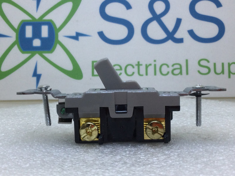 Hubbell CS120GY 20 Amp Single Pole Toggle Switch - Gray