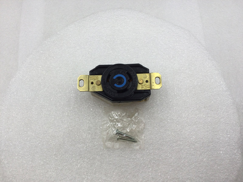 Hubbell HBL2620 30 Amp 2 Pole 3 Wire 250V Nema L6-30R Grounding Receptacle