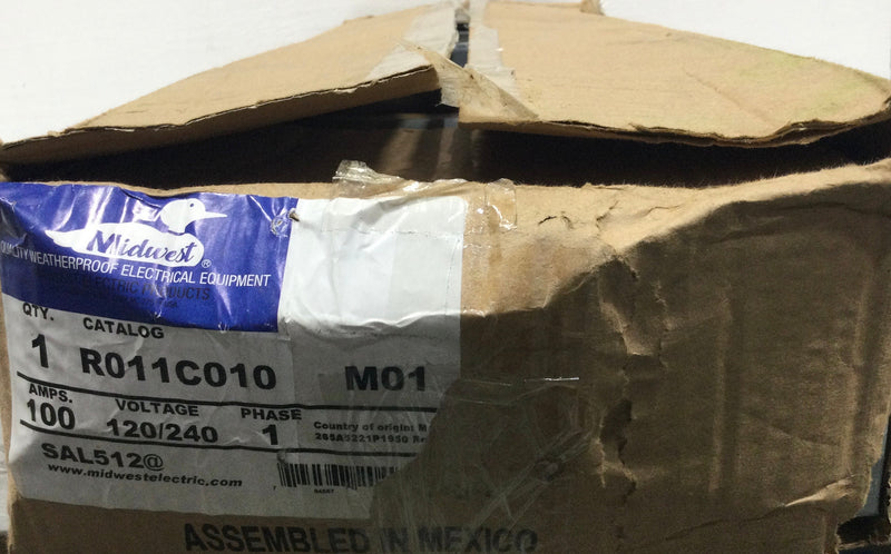 Midwest R011C010 100 Amp 3 Space 1 PH 3W 120/240V Meter Socket/Power Outlet