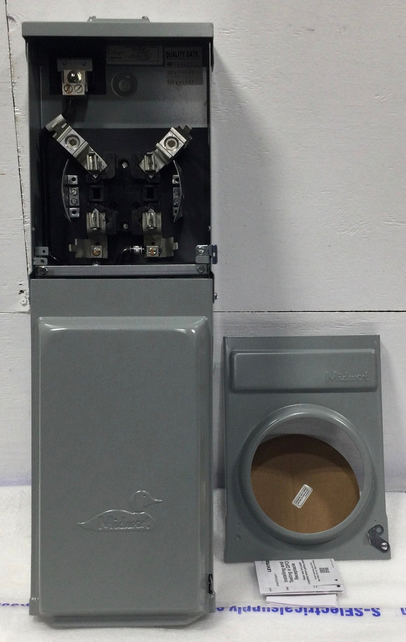 Midwest R011C010 100 Amp 3 Space 1 PH 3W 120/240V Meter Socket/Power Outlet