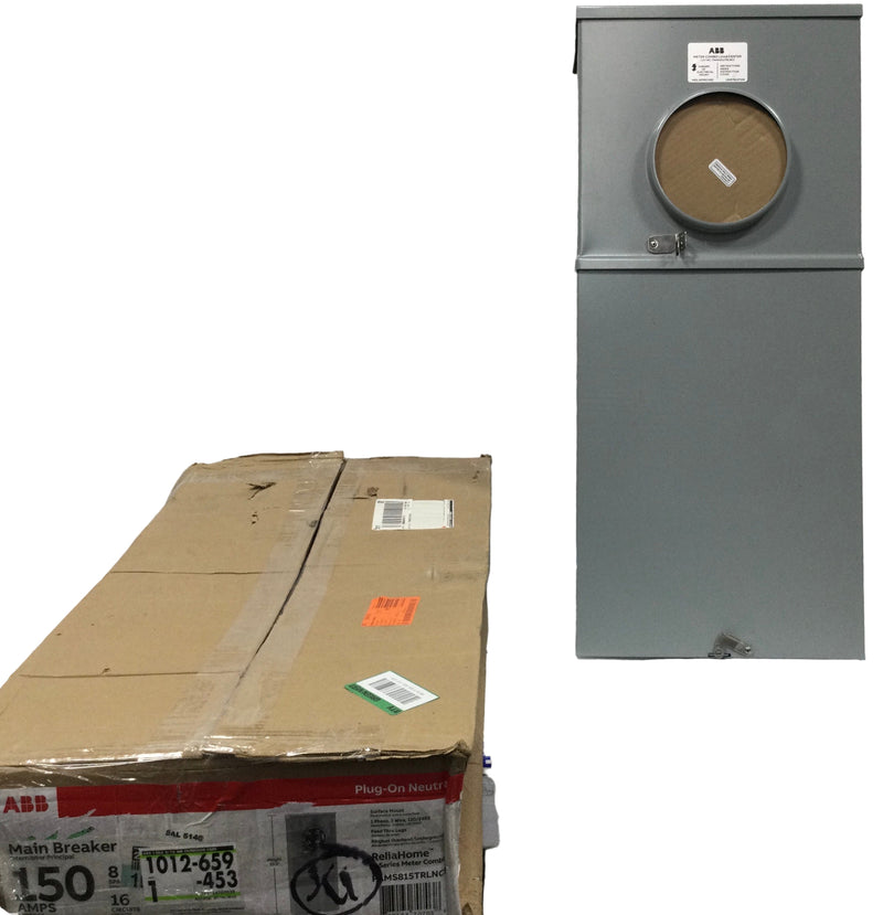 ABB PAMS815TRLNCS 150 Amp 8 Space 1PH 3 Wire 120/240V Meter Socket/Load Center