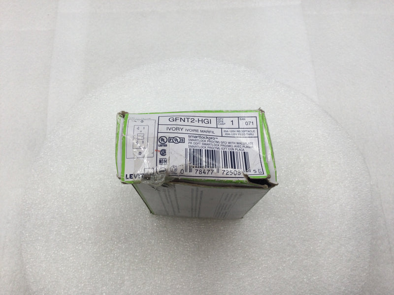 Leviton GFNT2-HGI 20 Amp 125V Smartlockpro GFCI Wallplate/Receptacle