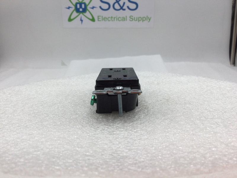 Leviton T5325 15 Amp 125V Duplex Receptacle Tamper Resistant Outlet - Black