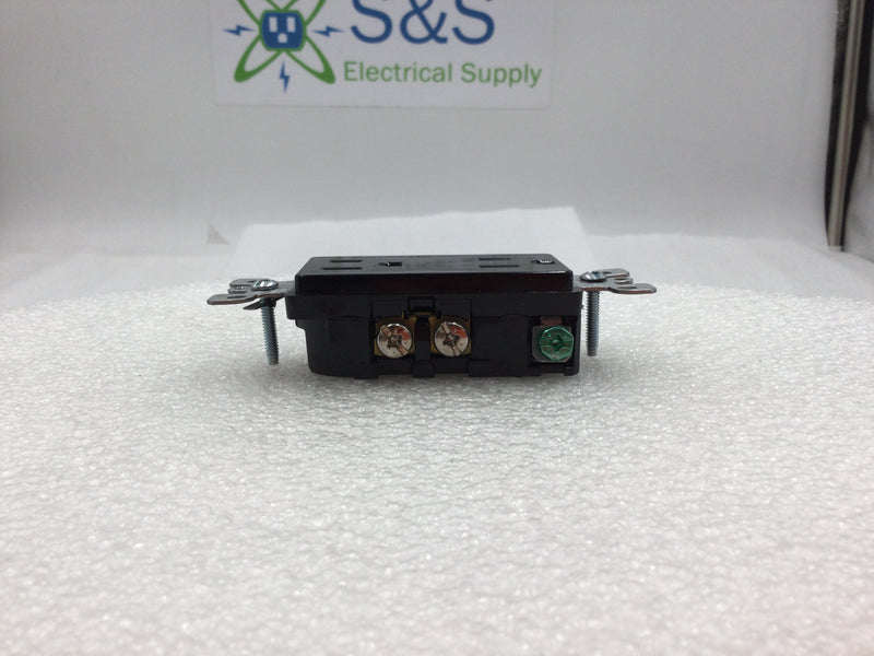 Leviton T5325 15 Amp 125V Duplex Receptacle Tamper Resistant Outlet - Black