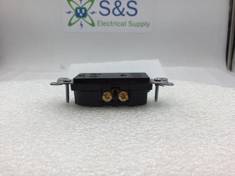 Leviton T5325 15 Amp 125V Duplex Receptacle Tamper Resistant Outlet - Black