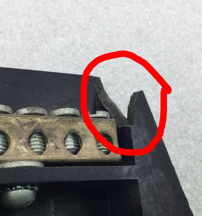 ITE 11 Position 6-14 AWG Neutral/Isolated Grounding Bar 5 1/4" x 2 1/8"