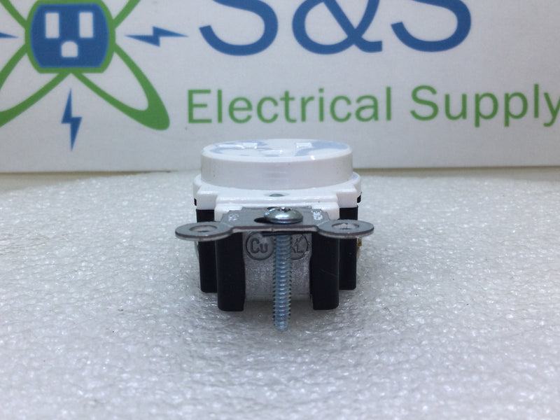 Leviton T5020-W 20 Amp 125V Single Receptacle - White