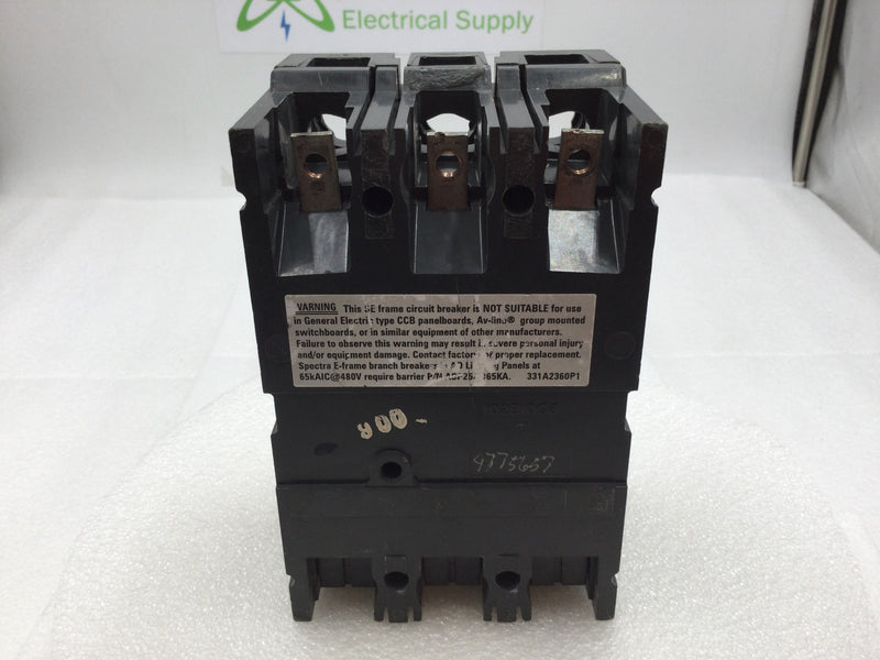 GE Spectra RMS SELA36AT0100 100 Amp 3 Pole 600V Circuit Breaker