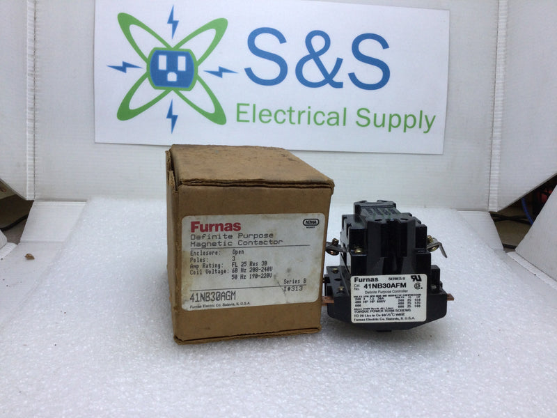 Furnas 41NB30AGM Definite Purpose Contactor 208-240V 30Amp Series B 3-Phase