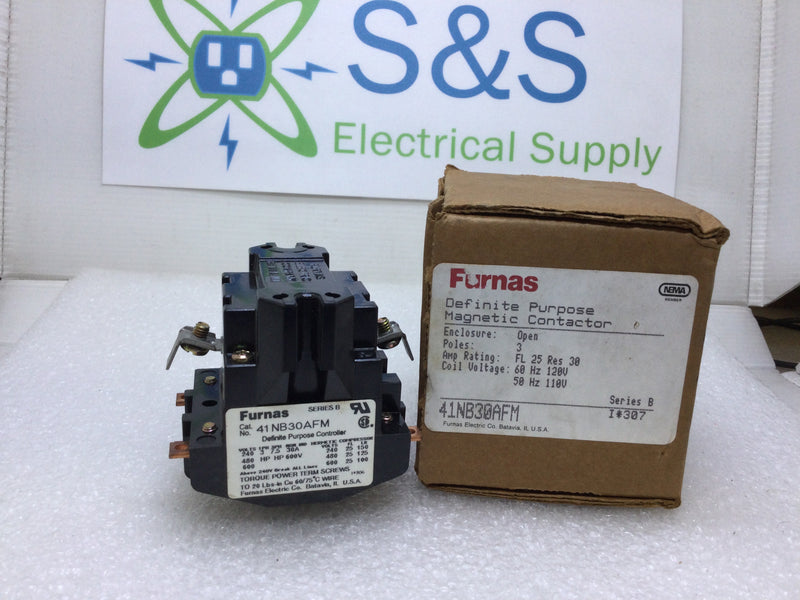 Furnas 41NB30AFM Definite Purpose Magnetic Contactor Series B 110-120V 50/60Hz