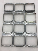 Lot of 12 Mixed Brands 5/8" Raised 4" Square Double Gang Mud Ring