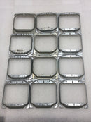 Lot of 12 Mixed Brands 1/2" Raised 4" Square Double Gang Mud Ring