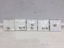 White Plastic Blank 2 Gang Wall Plate Cover 4-1/2 In. Plastic - LOT of 5