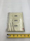 Cooper Wiring PJ3V 3 Gang Unbreakable Toggle Switch Plate in Ivory