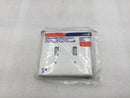 Leviton R52-00PJ2-00W 2 Gang Unbreakable Mid-Size Toggle Switch Plate in White