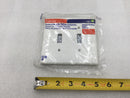 Leviton R52-00PJ2-00W 2 Gang Unbreakable Mid-Size Toggle Switch Plate in White