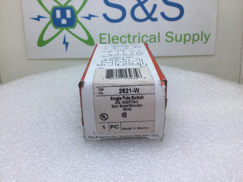 Legrand 2621-W 20 Amp 120/277V Single Pole Switch