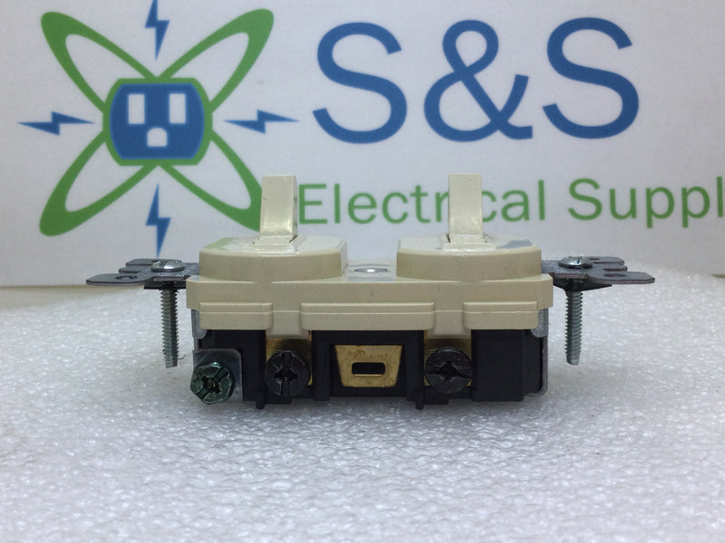 Leviton 5224-2IS 15 Amp 120/277V Combination Single Pole Switches