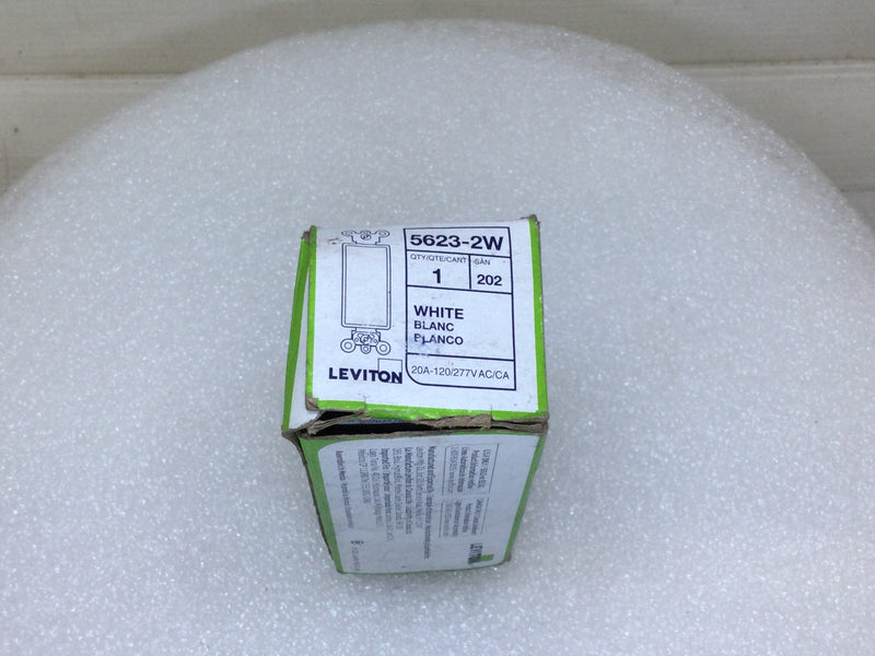 Leviton 5623-2W 20 Amp 120/277V Switch - White