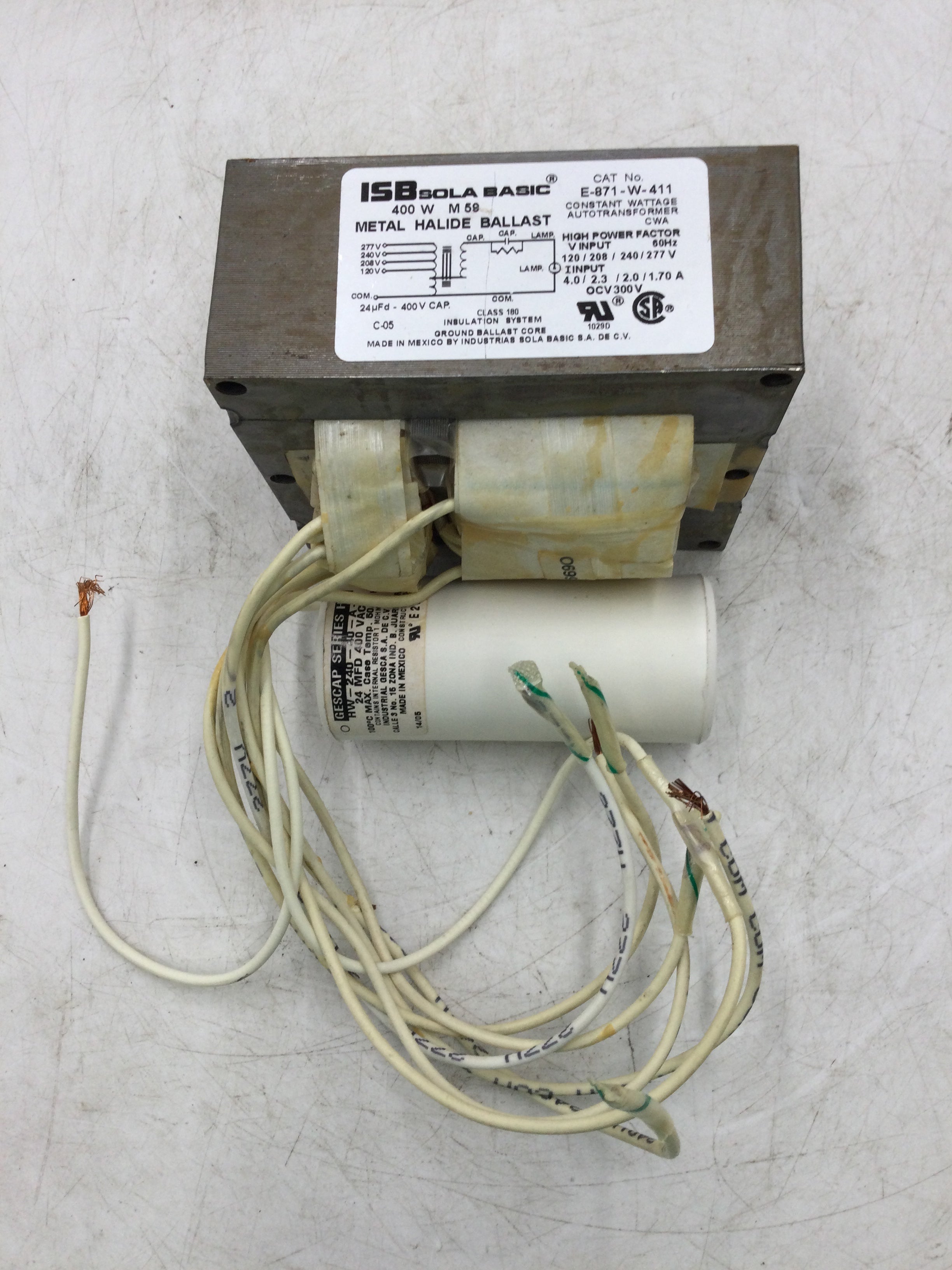 ISB Sola Basic E 871 W 411 400 Watt Metal Halide Ballast With Multiple Isb sola basic e 871 w 411 400 watt metal halide ballast with multiple