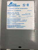Acme Transformer T 2-53010-S 1 KVA 240/480 VAC Input 120/240 VAC Output 1 Phase 60 HZ