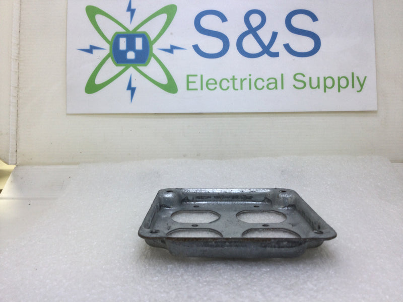 Mixed Brands Metal 4" Square Double Gang Duplex Receptacle Cover 1/2" Raised