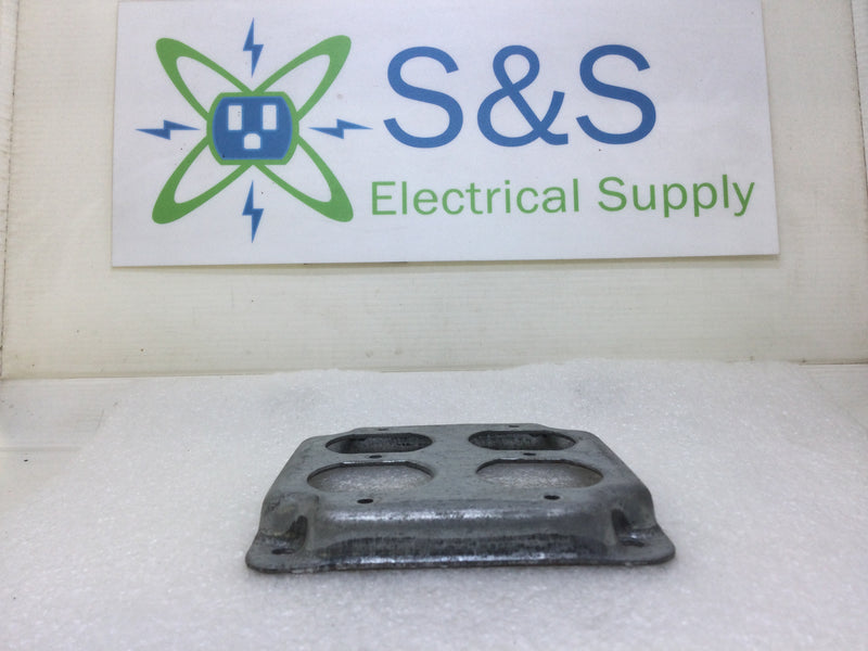 Mixed Brands Metal 4" Square Double Gang Duplex Receptacle Cover 1/2" Raised