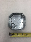 Lot of 2 Mixed Brands Metal Octagon Ceiling Box with 1/2" Knockouts