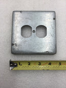 Raco 972 4-11/16" Square Box Duplex Receptacle Cover 1/2" Raised