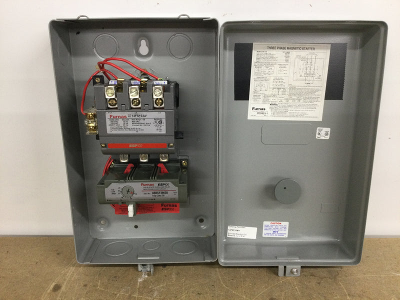 Siemens 14FS+32A Motor Starter 45 Amp 600VAC 3 Phase Contactor 48BSF3M20 Overload Relay 22-45 Amp Nema Size 2