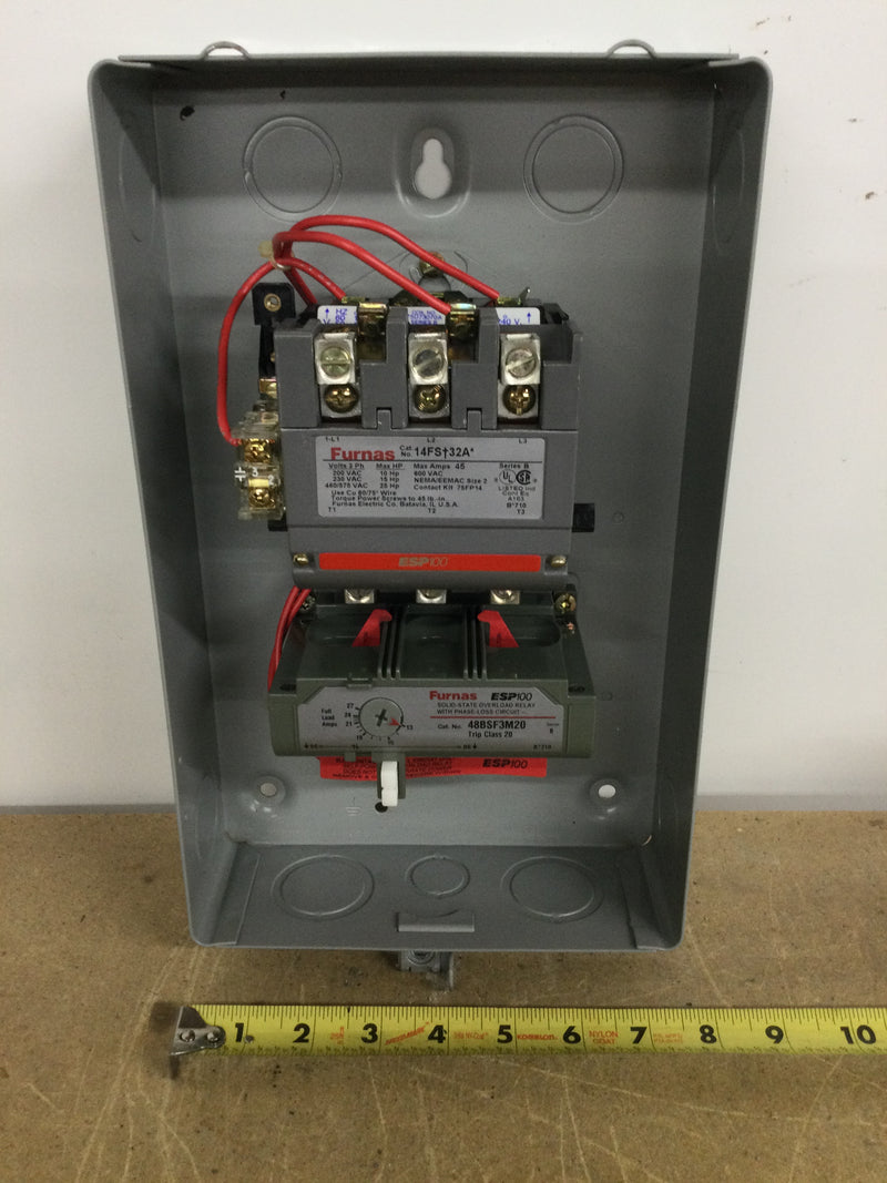 Siemens 14FS+32A Motor Starter 45 Amp 600VAC 3 Phase Contactor 48BSF3M20 Overload Relay 22-45 Amp Nema Size 2