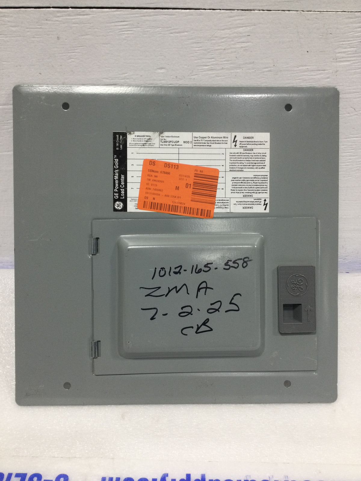 General Electric TLM812FCUDP 8 Space 120/240V Panel/Door Only 12 3/8
