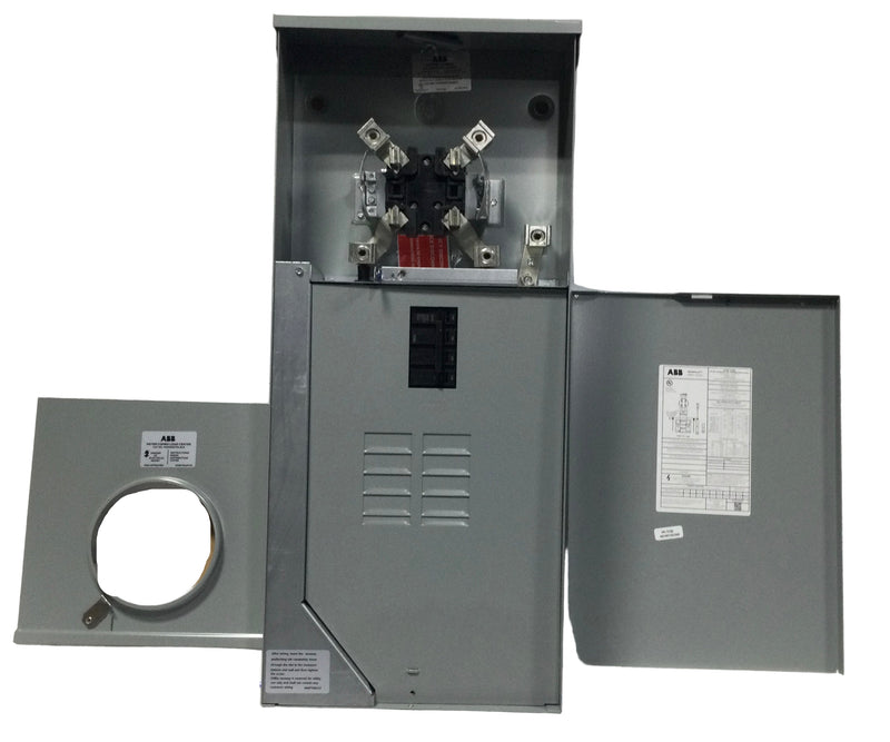 ABB PAMS820TRLNCS 200 Amp 8 Space 1PH 3 Wire 120/240V Meter Socket/Load Center