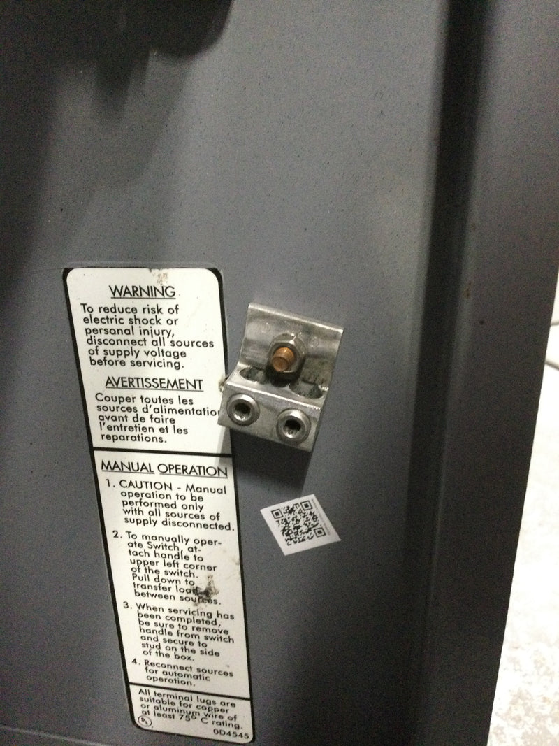 Generac Type GTS01W-2A2LDNCN 100 Amp, 480V Transfer switch