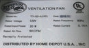 Hampton Bay 986755 0.18 Amp 120V 50 CFM/PCM Ultra Quiet Ventilation Fan
